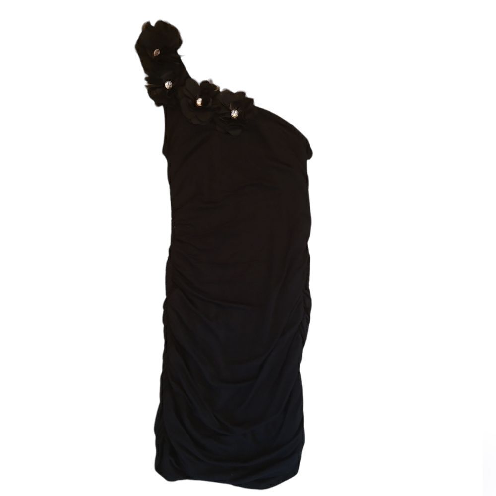 Bloom one sleeve dress black mini size small
